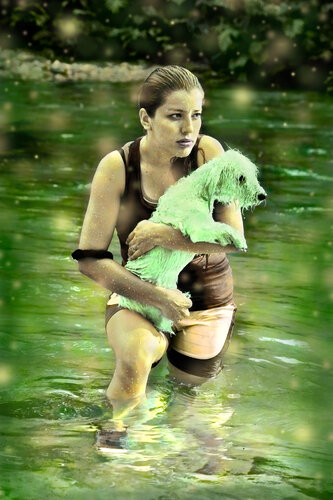 the bath in the emerald forest, ecuador, cloud forest di Thomas Ruhl, Fotografia in vendita su Singulart