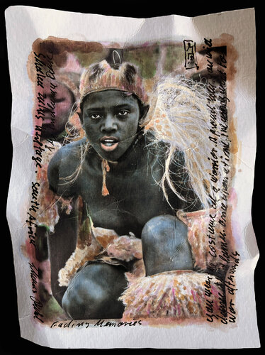 the warrior woman` s dance. south africa. fading memories series par Thomas Ruhl, Œuvre sur papier en vente sur Singulart