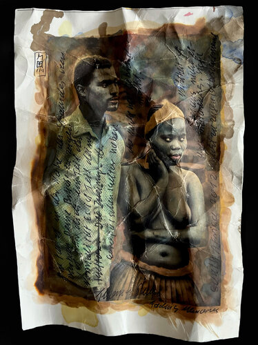 your nudity is part of your culture.  south africa. fading memories series par Thomas Ruhl, Œuvre sur papier en vente sur Singulart