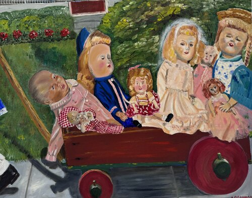 DOLL PARADE van Neal Benham, Schilderij te koop op Singulart