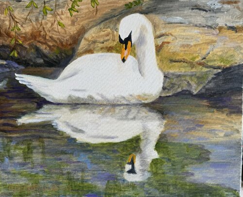 SWAN ON THE SEINE von Neal Benham, Malerei kaufen auf Singulart
