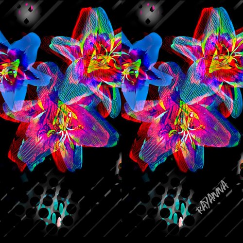 Neon Lilies by Rayanna Perry, Digital for Sale on Singulart