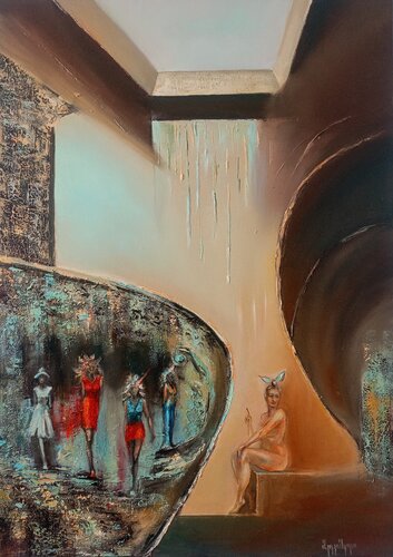 she pauses ,,, di Mzia Lekishvili, Pittura in vendita su Singulart