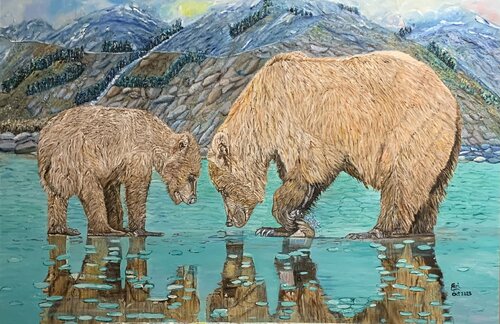 Alaskan Bears di Fari Ali, Pittura in vendita su Singulart