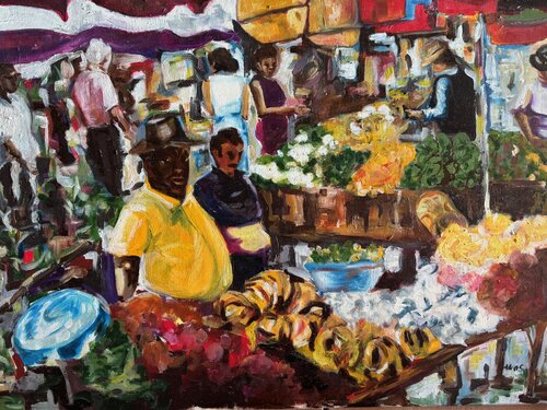 Le marché malgache - 2 de Emilie VAS, Pintura a la venta en Singulart