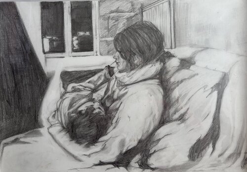 Le nouveau berceau de Emilie VAS, Dibujo a la venta en Singulart