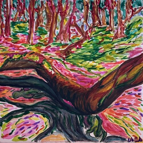 La prairie des Feux Follets by Emilie VAS, Painting for Sale on Singulart