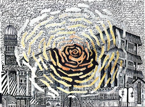 Black city von Zoobia Arif, Werk auf Papier kaufen auf Singulart