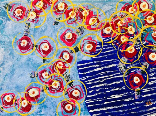 Tilting Axis in Blue de Susan Reiss, Pintura a la venta en Singulart