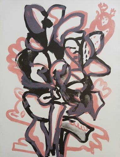 Pink Ears and Plant by Gaetano LaRoche, Work on Paper for Sale on Singulart