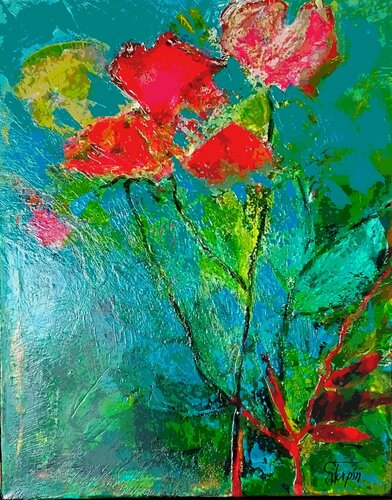 Coquelicots di Genevieve Turpin, Pittura in vendita su Singulart