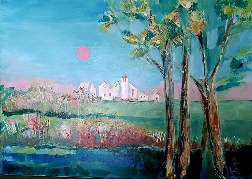 Matin Rose (Rosy Morning) Ii. -  Horizons Secrets (Secret Horizons) by Genevieve Turpin, Painting for Sale on Singulart