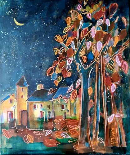 Nuit d’Automne  ( Autumn Night)  IV -  Horizons secrets ( Secret Horizons) di Genevieve Turpin, Pittura in vendita su Singulart