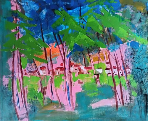 Au fond des bois ( Deep in the Woods) V. -  Horizons Secrets (Secret Horizons) di Genevieve Turpin, Pittura in vendita su Singulart