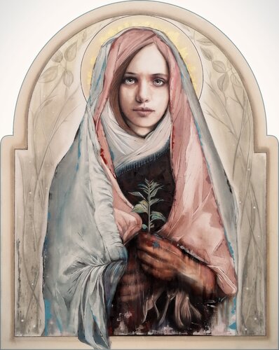 Madre che ascolta de Paolo De Giosa, Pintura a la venta en Singulart