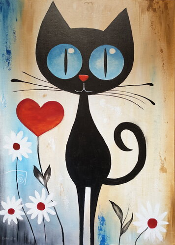 Miauuu 3 van Melinda Szalai, Schilderij te koop op Singulart