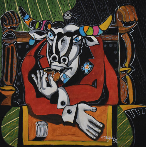 The thinking minotaur de Nagui Achamallah, Pintura a la venta en Singulart