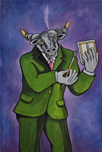 The Minotaur's new painting de Nagui Achamallah, Pintura a la venta en Singulart