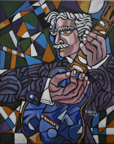 Blue guitar von Nagui Achamallah, Malerei kaufen auf Singulart