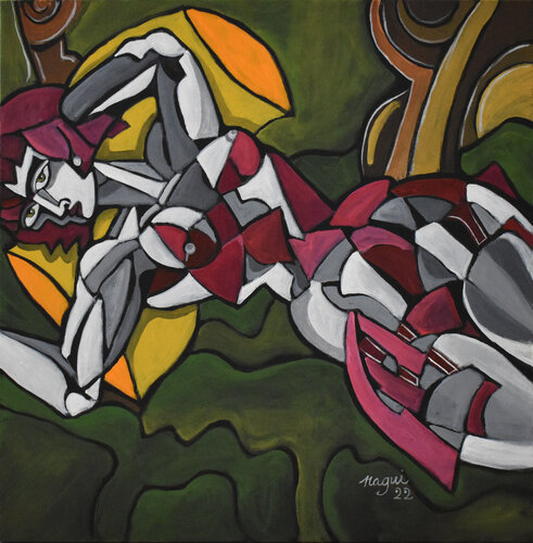 Leaning Model van Nagui Achamallah, Schilderij te koop op Singulart