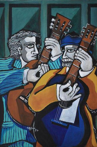 Two flamenco guitars van Nagui Achamallah, Schilderij te koop op Singulart