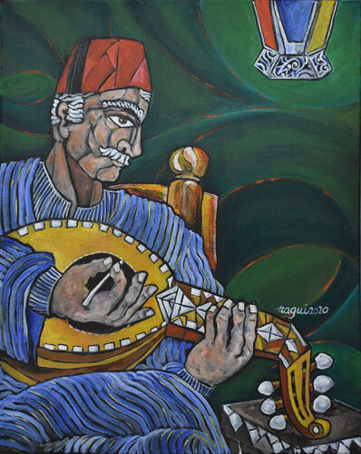 Egyptian oud player de Nagui Achamallah, Pintura a la venta en Singulart
