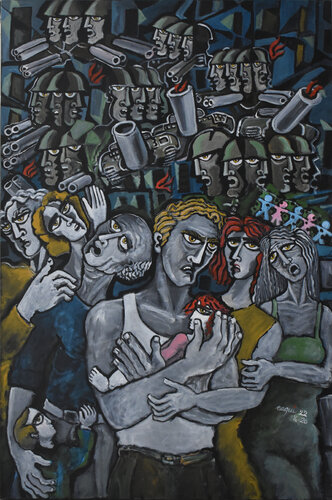 Children of Fire by Nagui Achamallah, Painting for Sale on Singulart