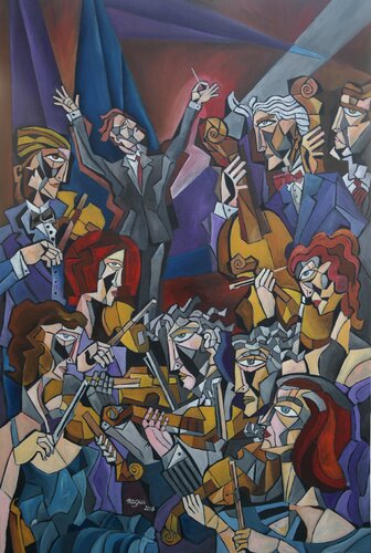 The string section 18 by Nagui Achamallah, Painting for Sale on Singulart