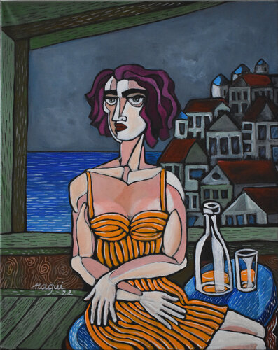 A window with a view 1 de Nagui Achamallah, Pintura a la venta en Singulart