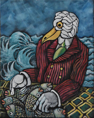 The old seabird by Nagui Achamallah, Painting for Sale on Singulart