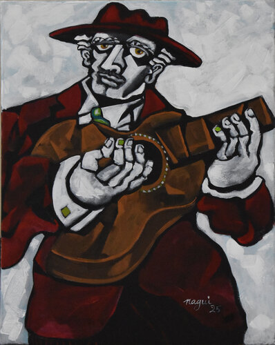 Guitarist May 25 by Nagui Achamallah, Painting for Sale on Singulart