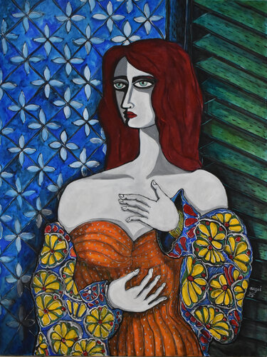 The silk dress by Nagui Achamallah, Painting for Sale on Singulart