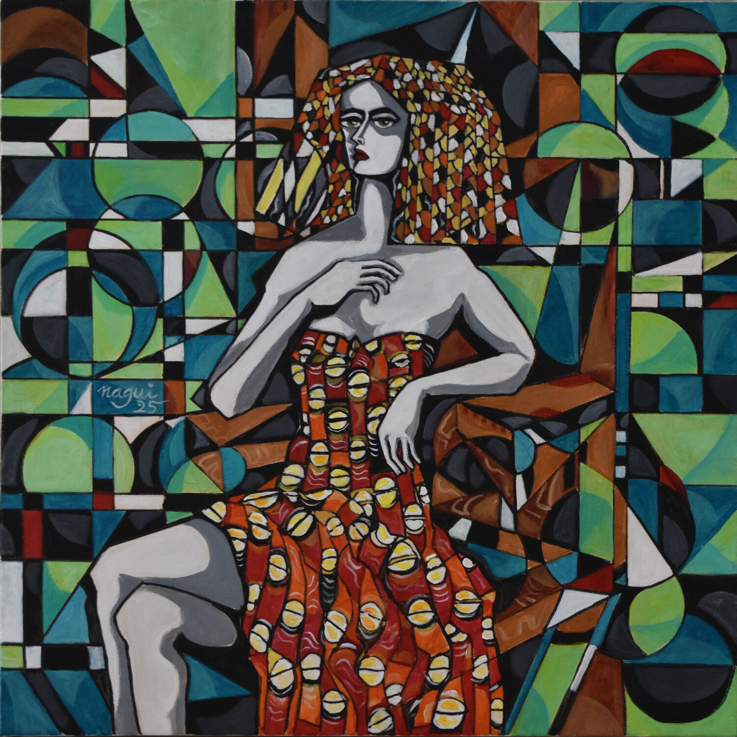 Seated Model 025 Nagui Achamallah Peinture originale à vendre