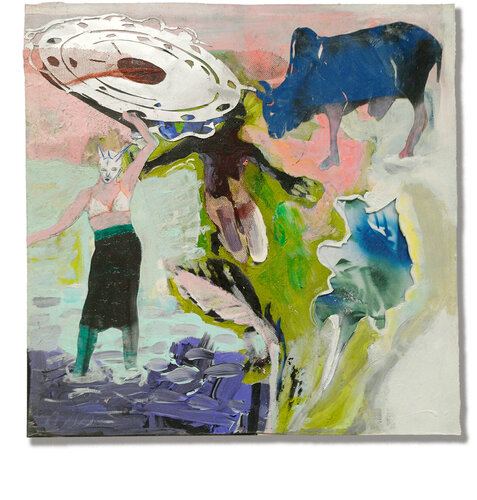 Frau mit Kuh by Bettina Schilling, Painting for Sale on Singulart