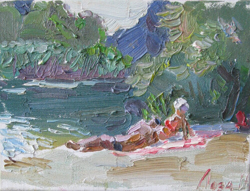 "From the Life of Vacationers" van Nataliia Loza, Schilderij te koop op Singulart