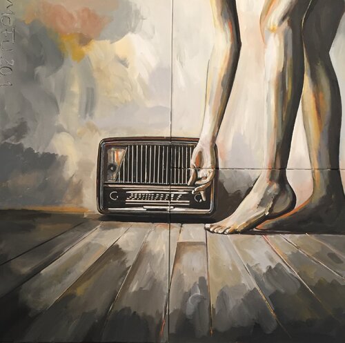 LISTEN WITHOUT PREJUDICE (Sensuelles Collection - Triptych - 20.1) von Mofu Banal Painter, Malerei kaufen auf Singulart