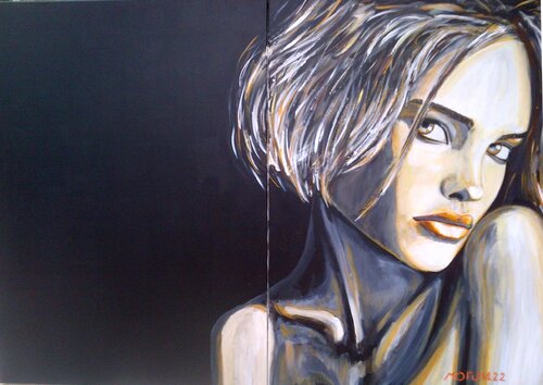 NATALIA (Sensuelles Collection - Dipych 14.22) van Mofu Banal Painter, Schilderij te koop op Singulart