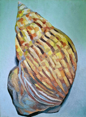 The Spiral Guardian – Textured Snail Shell Study by Roi Pajursky, Painting for Sale on Singulart