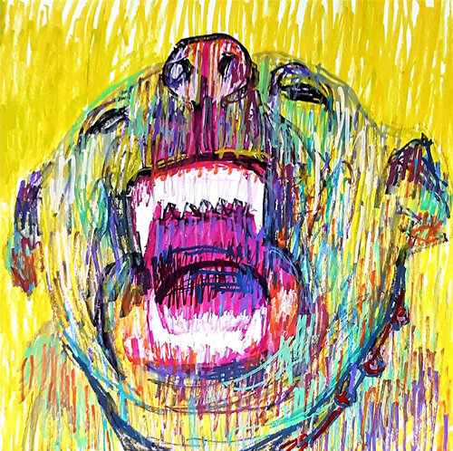 Vibrant Roar | The Yellow Beast by Roi Pajursky, Painting for Sale on Singulart
