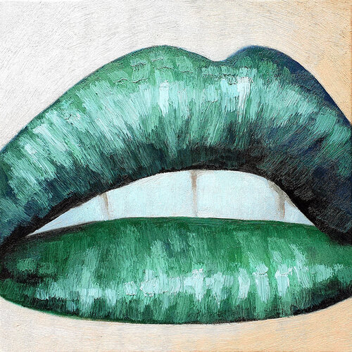 Emerald Speak | Surreal Lips di Roi Pajursky, Pittura in vendita su Singulart