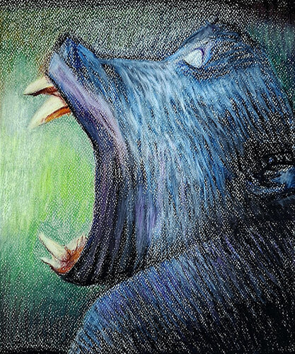 The Primal Echo – Baboon Study by Roi Pajursky, Painting for Sale on Singulart