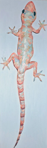 The Vertical Traveler – Mosaic Gecko Study di Roi Pajursky, Pittura in vendita su Singulart