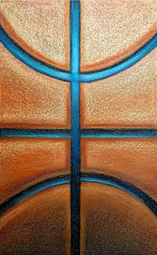 Constructed Court: The Basketball Study by Roi Pajursky, Painting for Sale on Singulart