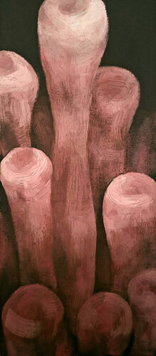 Submerged Echoes: The Pink Coral Study van Roi Pajursky, Schilderij te koop op Singulart