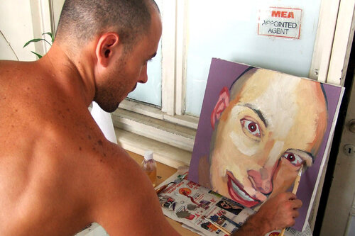 Beyond the Canvas: In the Studio with Roi Pajursky van Roi Pajursky, Schilderij te koop op Singulart