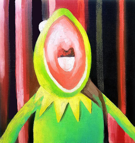 Surreal Kermit – An Icon Reimagined di Roi Pajursky, Pittura in vendita su Singulart