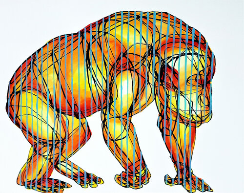 The Primal Grid: A Study of Power and Containment von Roi Pajursky, Malerei kaufen auf Singulart