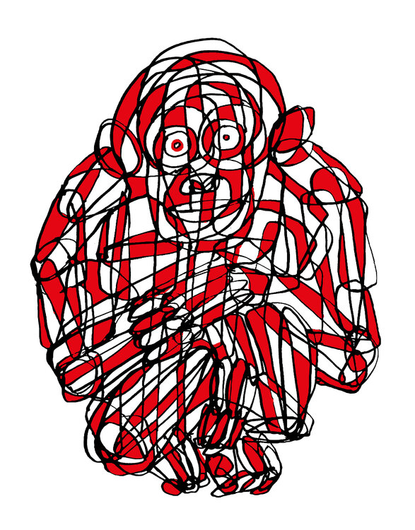 The Ape – Modern Abstract Primate Portrait Roi Pajursky