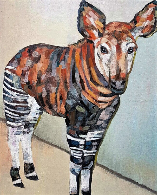 The Forest Giraffe – Okapi Impressionist Study Roi Pajursky
