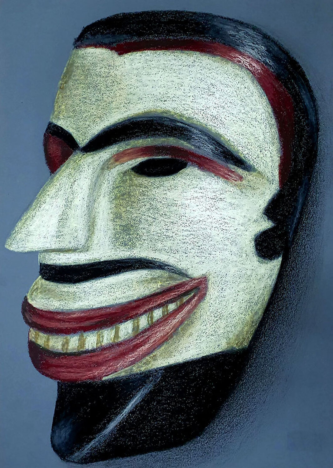 The Laughing Mask: Expressions in Pastel Roi Pajursky Originalgemälde zu verkaufen